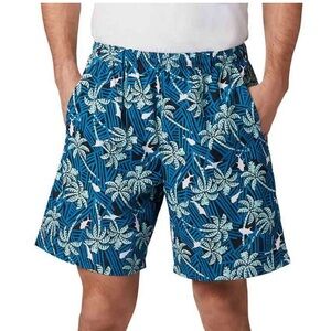 Columbia Men's PFG Super Backcast™ Swim Trunks Size Medium Blue Palm Tree